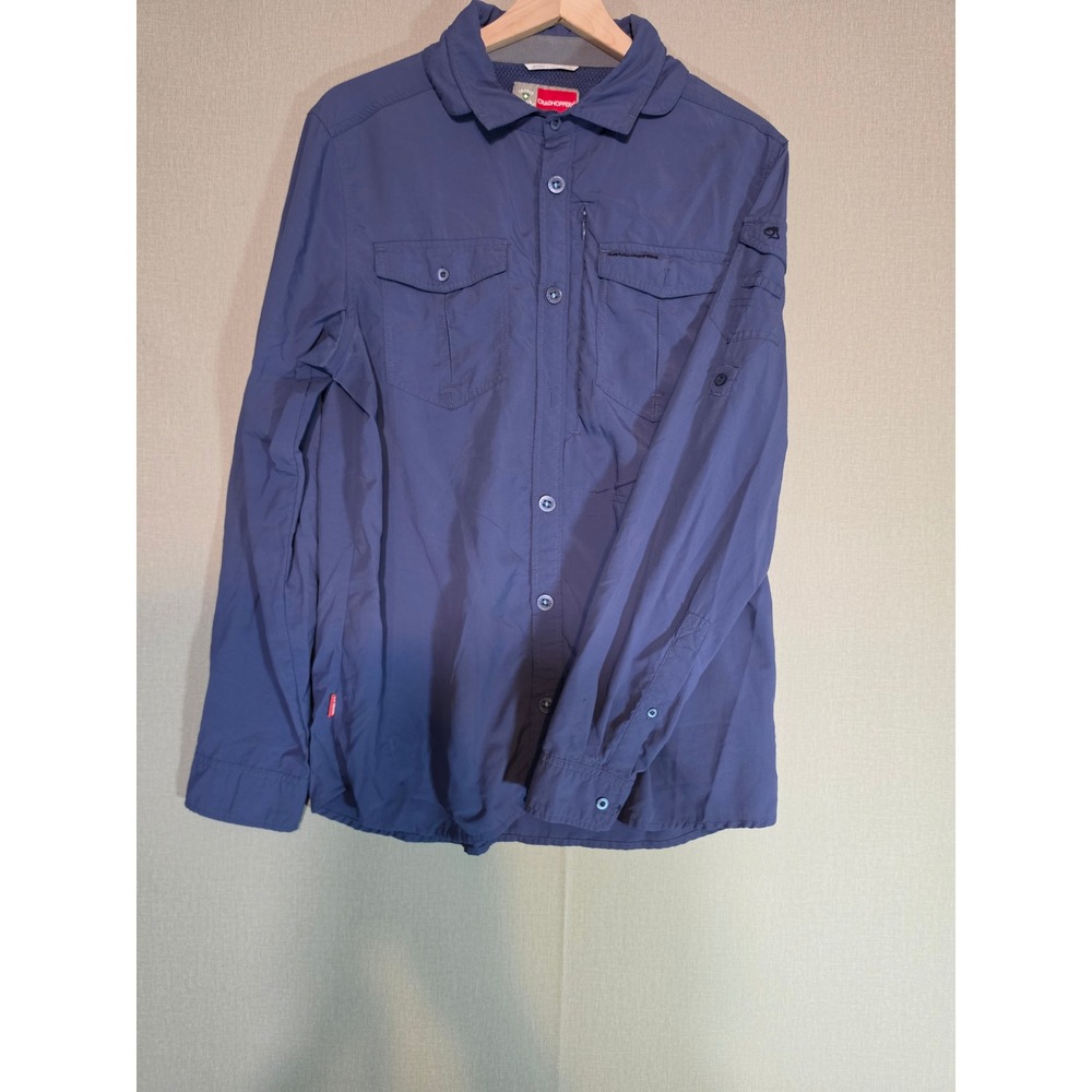 Craghoppers National Geographic NosiLife Mens Blue Long Sleeve Hiking Shirt XL